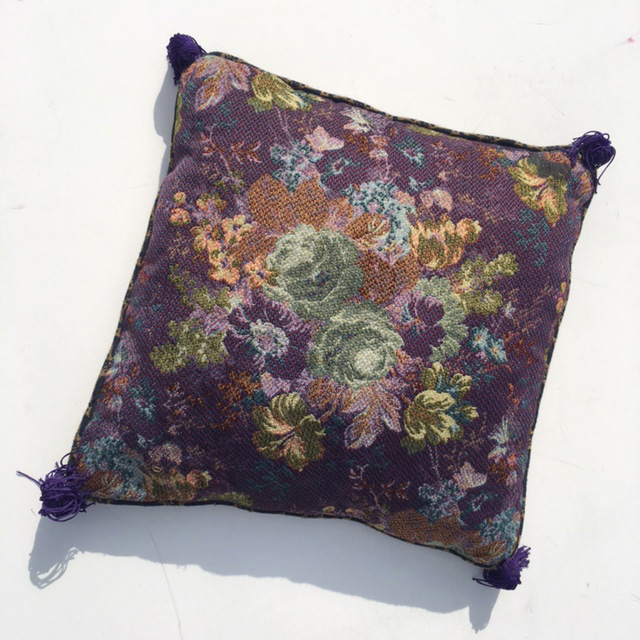 CUSHION, Tapestry - Purple Floral